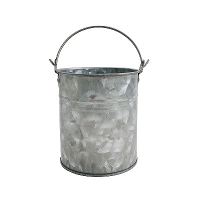 Sliver Waterproof French Style Iron Metal Galvanized Buckets