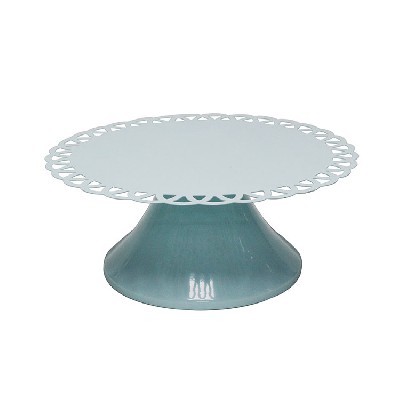 Blue Antique Round Metal wholesale Round Dessert Stand