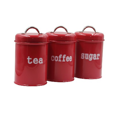 Kitchen Canister Set  3-Piece Coffee Sugar and Tea Storage Container Jars