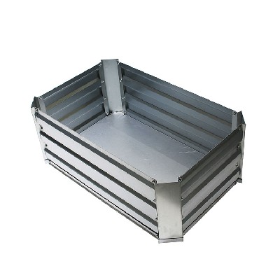 Rectangle Outdoor Galvanized Metal Planter Raised Garden Beds with bottom for Gardening Vegetables Flower