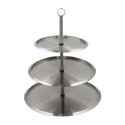 Stainless Steel 3 Tiered Serving Tray For Parties Cupcakes Fruits Dessert or Tea