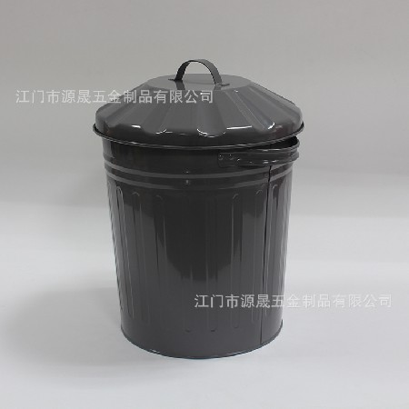 廠家定制家用垃圾桶 12L外貿(mào)廚房帶蓋鍍鋅鐵質(zhì)垃圾桶  金屬垃圾桶