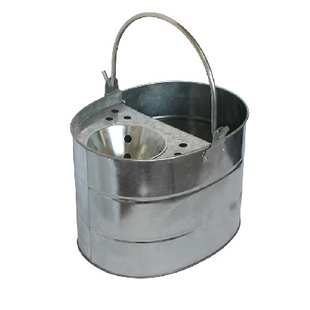 Traditional Galvanized Metal Mop Bucket