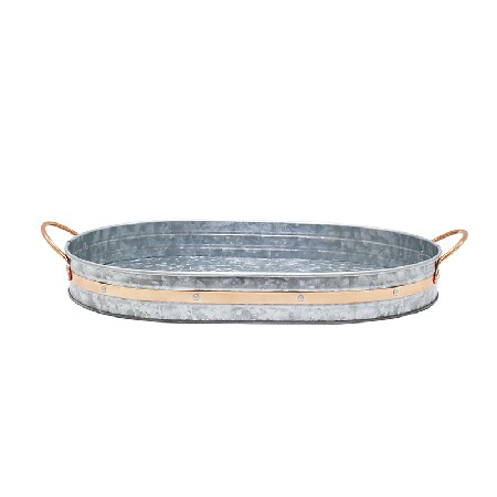 Factory wholesale oval galvanized tray with copper