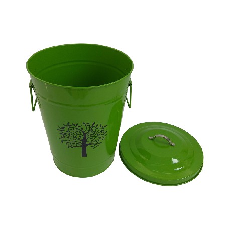 High quality home garden green galvanized metal trash containers