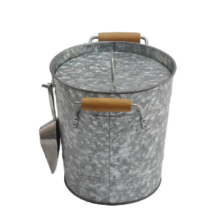 Metal Double Wall Drink Bucket With Lid And Scoop