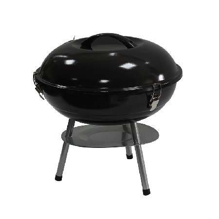 Black Power Coated Metal 17.. Kettle Charcoal Grill