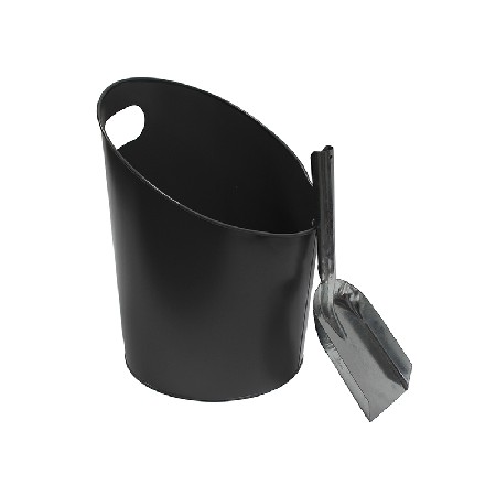 Ash Bucket Storage Container Modern Metal Fireplace Coal Hod