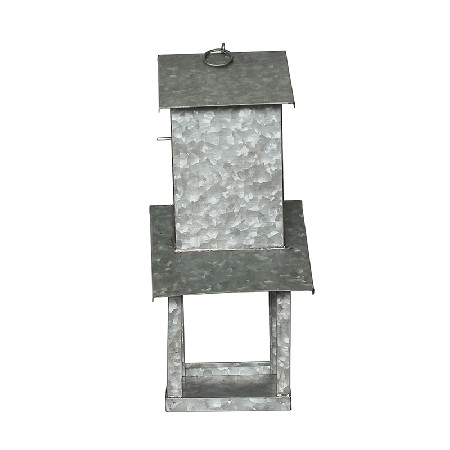 Galvanized Metal Double-layer Bird Feeder