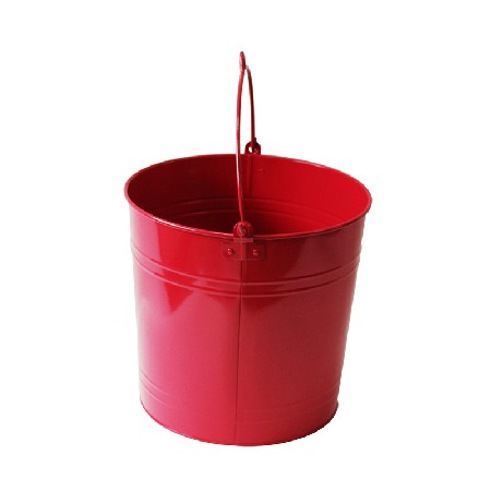 Red Tinplate Metal Home Decoration 12L Iron Bucket For Sale