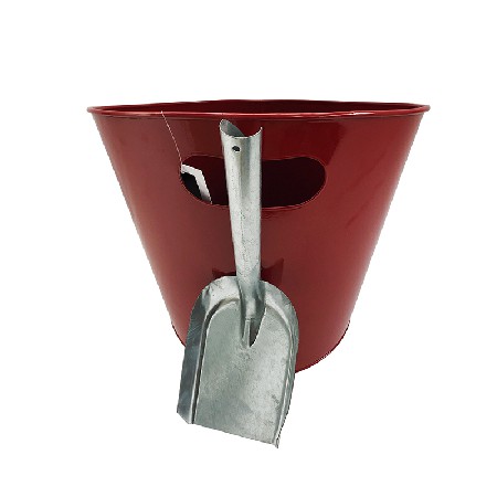 Home Decorative fireplace accessories red metal Coal bucket with shovel