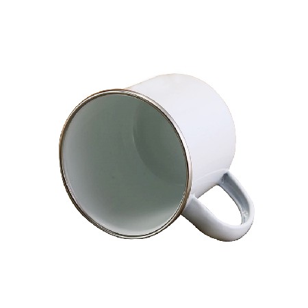 Camping Iron Heat transfer coating Stainless steel rimmed enamel cup with Handle