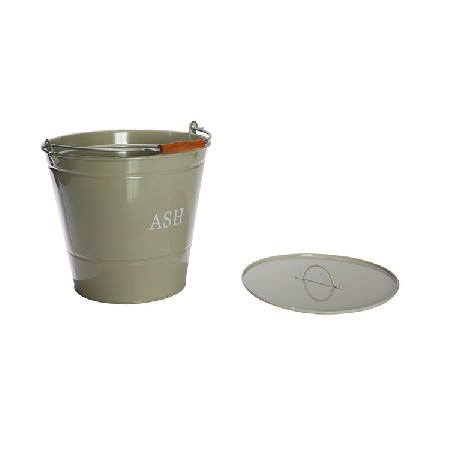 Fireside Galvanized Metal Ash Bucket With Lid