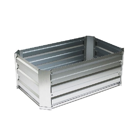 Rectangle Outdoor Galvanized Metal Planter Raised Garden Beds with bottom for Gardening Vegetables Flower