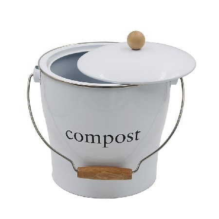 Metal Steel Kitchen food waste Countertop compost bucket container