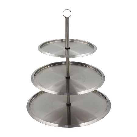 Stainless Steel 3 Tiered Serving Tray For Parties Cupcakes Fruits Dessert or Tea