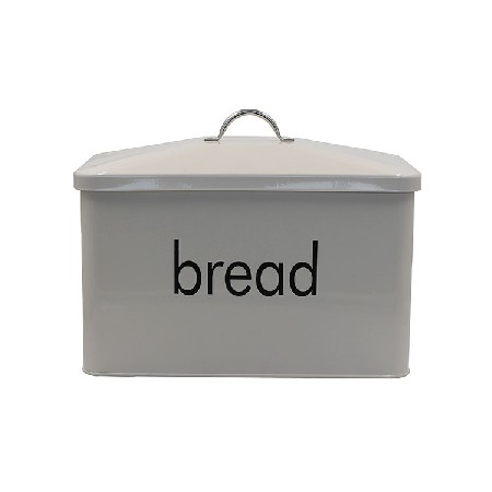 OEM ODM customized white rectangular large capacity kitchen galvanized iron bread box with iron cover