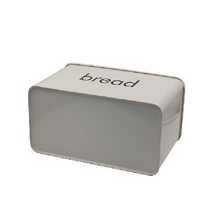 OEM ODM customized white rectangular large capacity kitchen galvanized iron bread box with iron cover