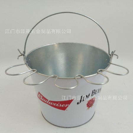 定制印刷冰桶鍍鋅鐵皮啤酒桶bucket橢圓形小號酒吧冰桶酒吧用具